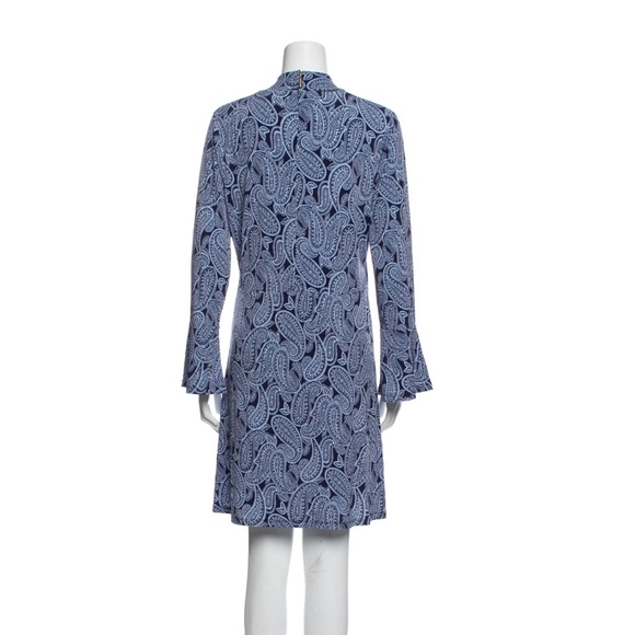 Michael Kors Blue Paisley Mini Dress - Size M - Picture 2 of 3